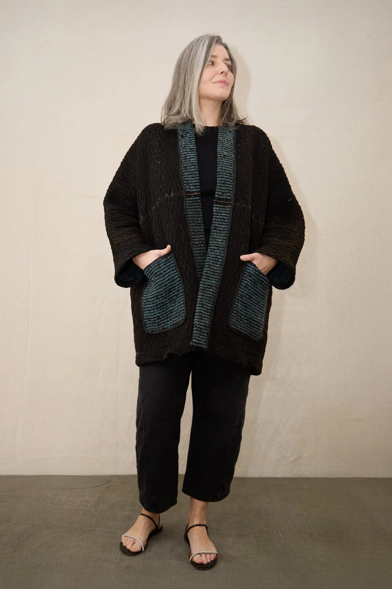 KIMONO “MAHOGANY”  REVERSIBLE OJO DE PERDIZ