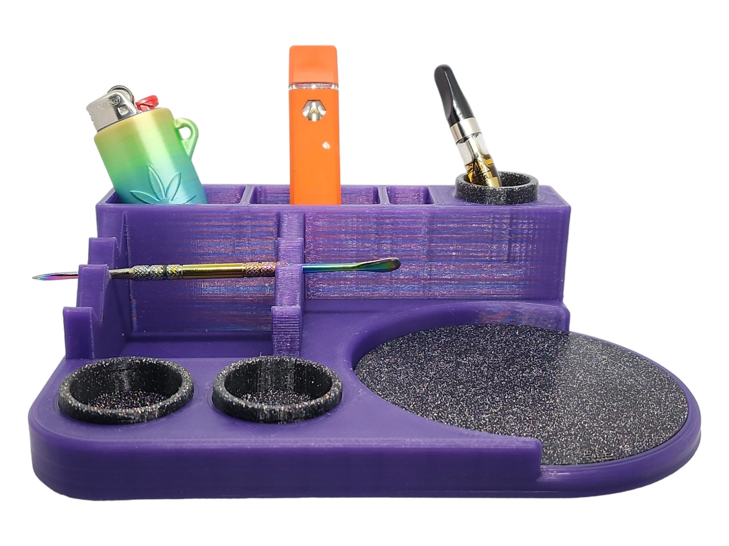 Purple Desk Organizer - Multi-Compartment Holder