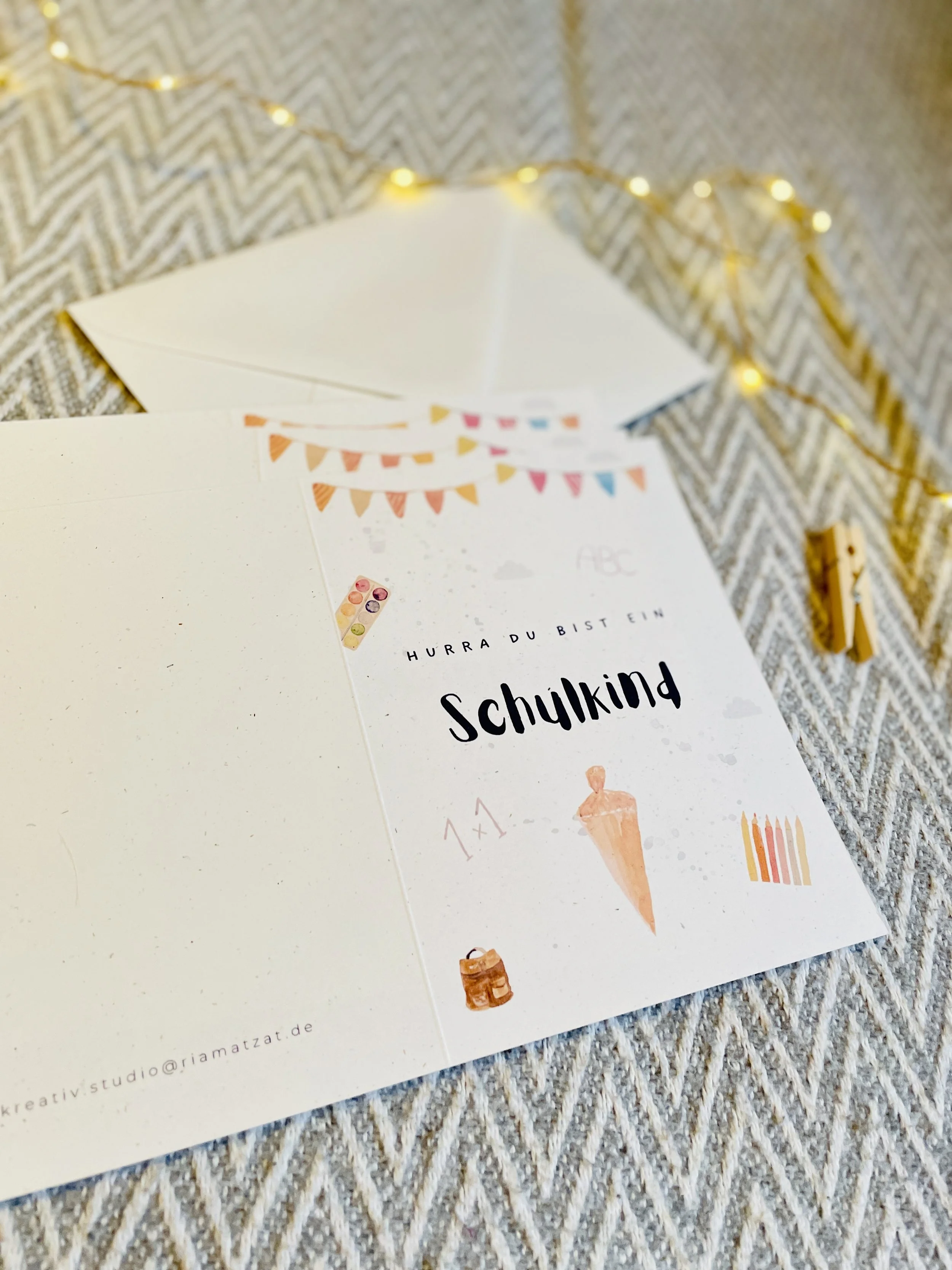 Hurra, du bist ein Schulkind - Glückwunschkarte 