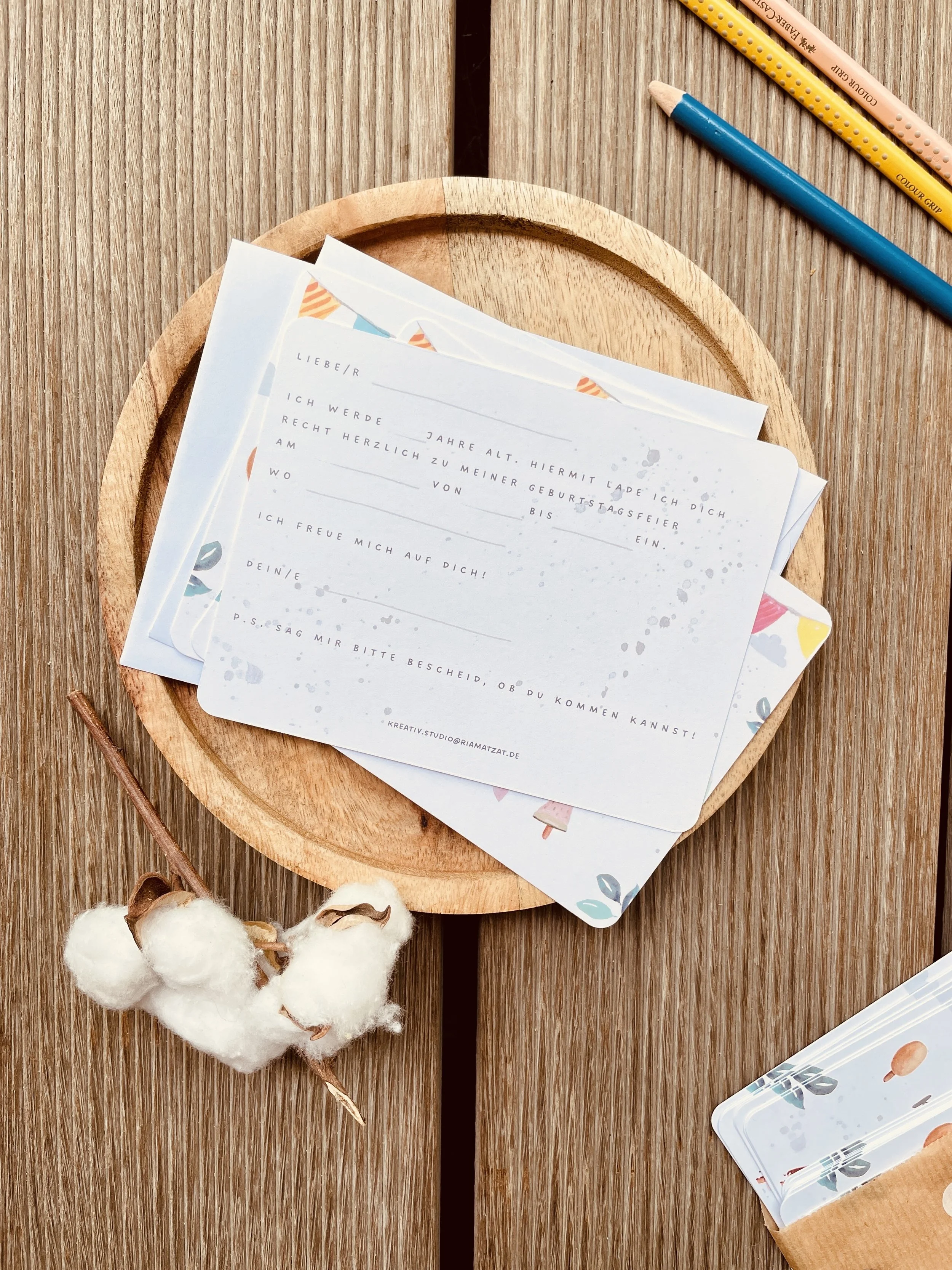 Geburtstagseinladungskarten
zum selbst ausfüllen