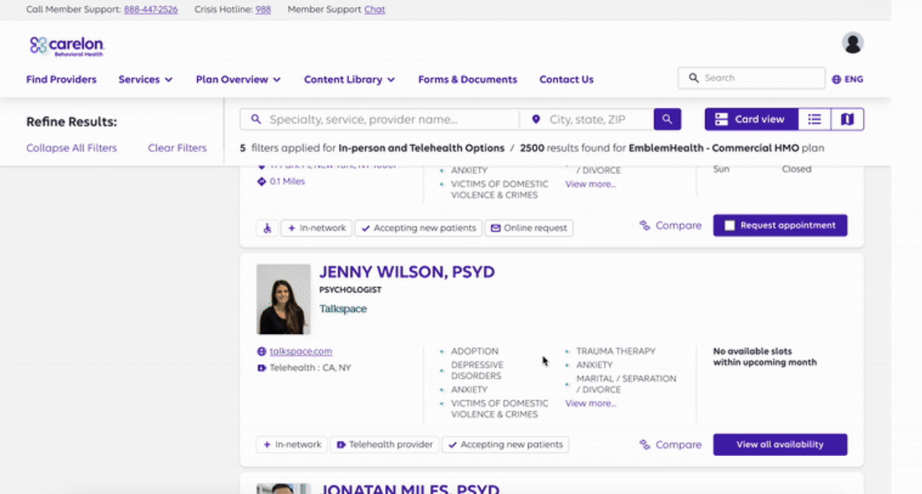 Search Results, List of Providers (Copy)