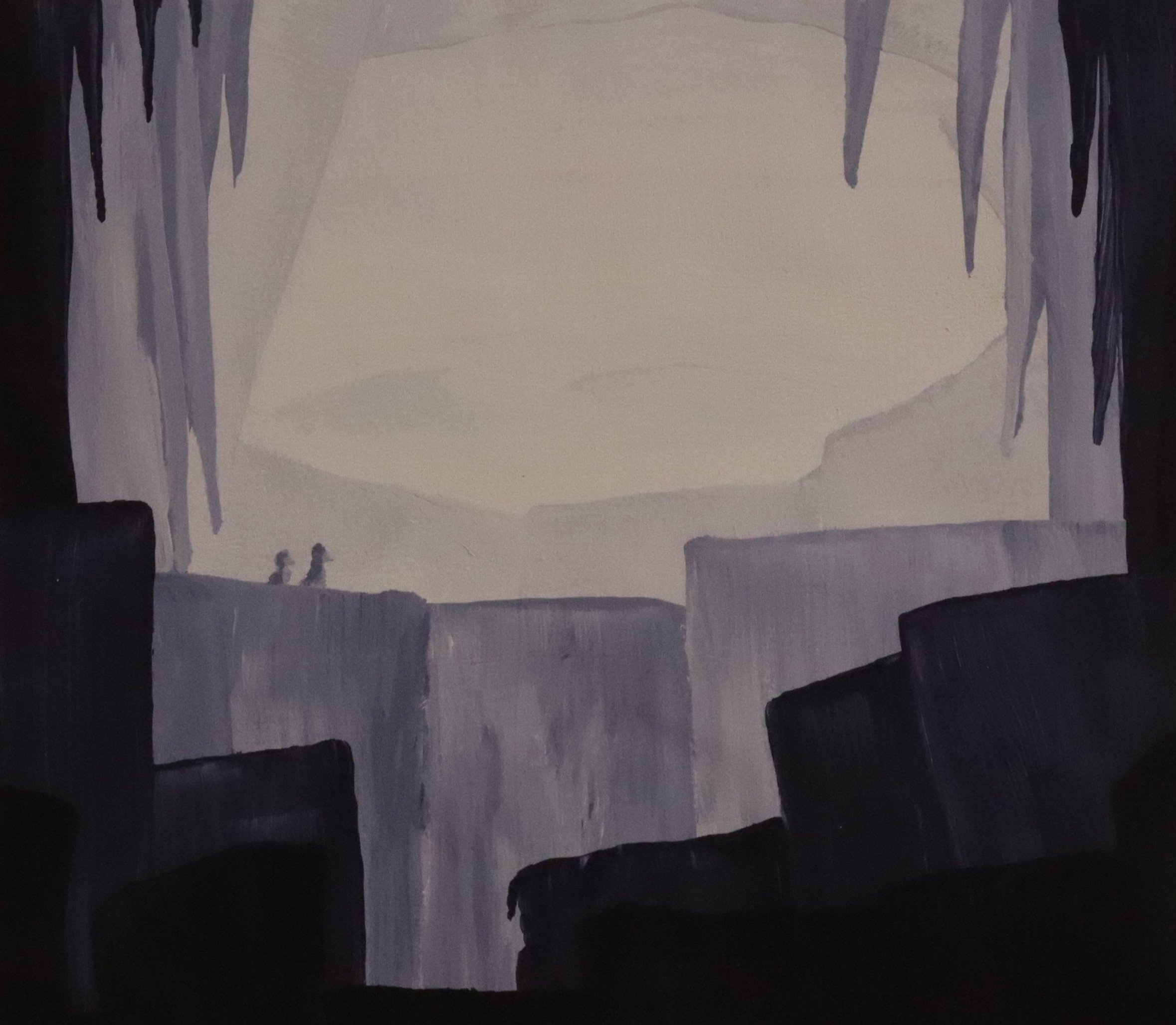 monochromatic painting blue penguin.JPG