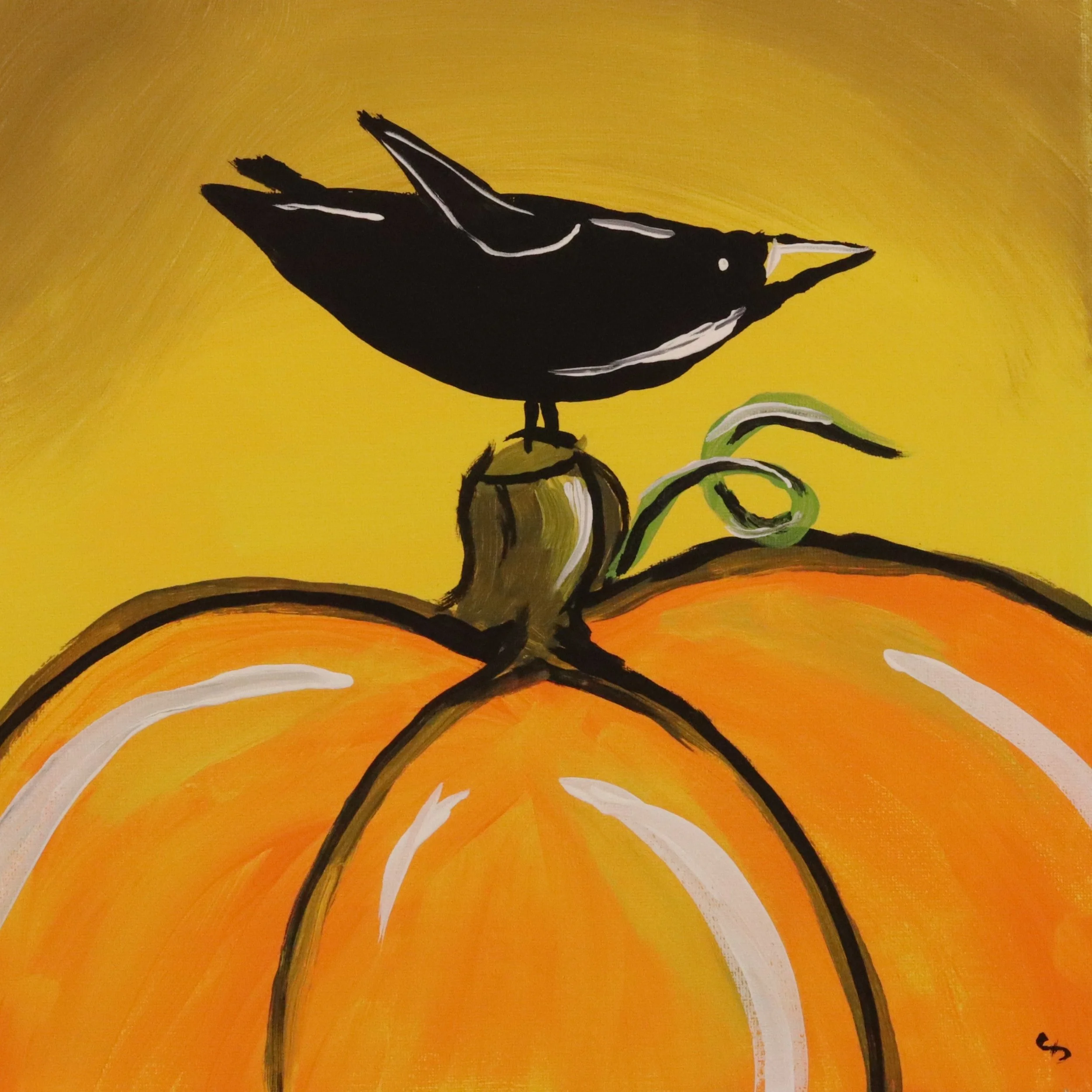 blackbird pumpkin pp painting.JPG