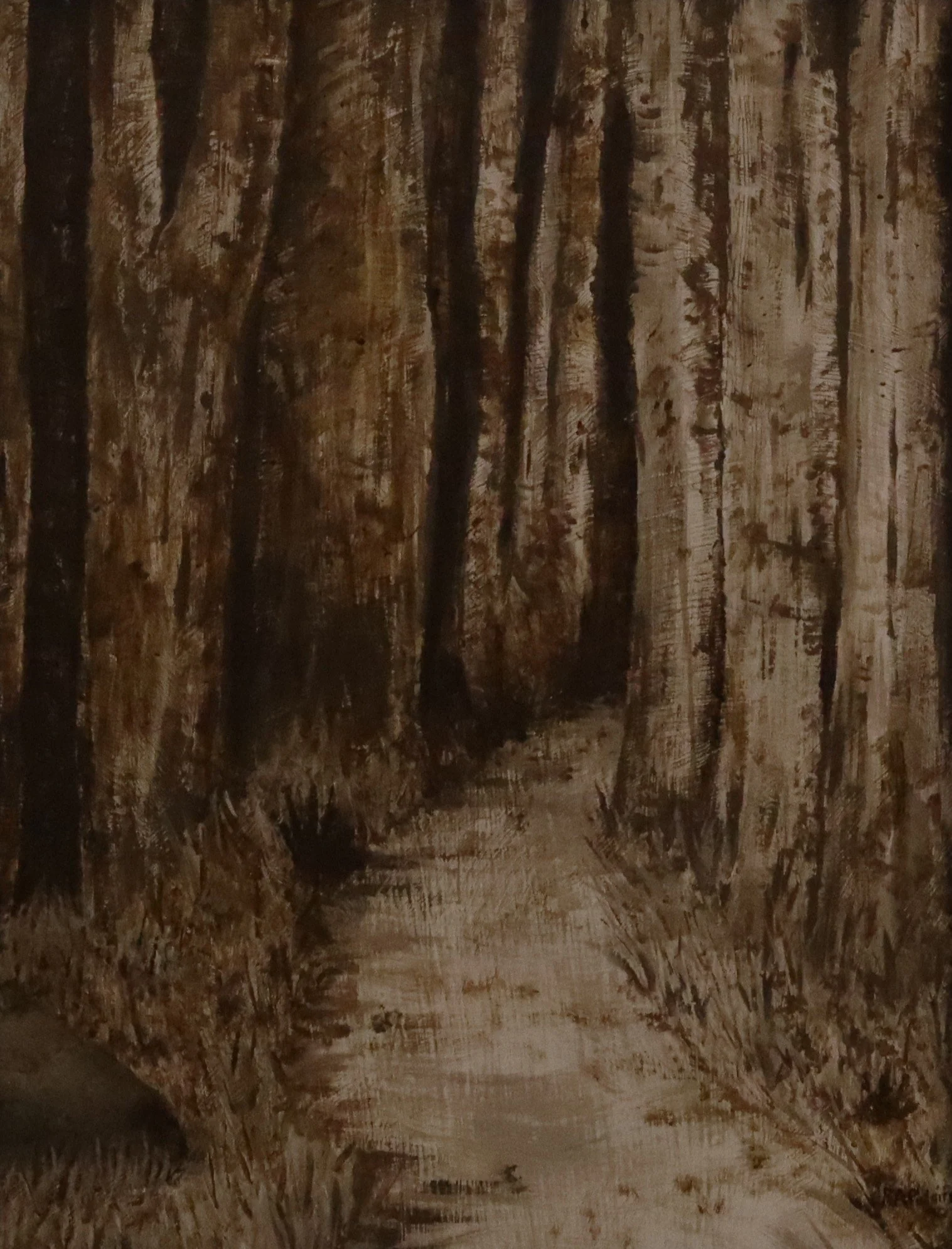 painting-monochromatic forest path brown.JPG