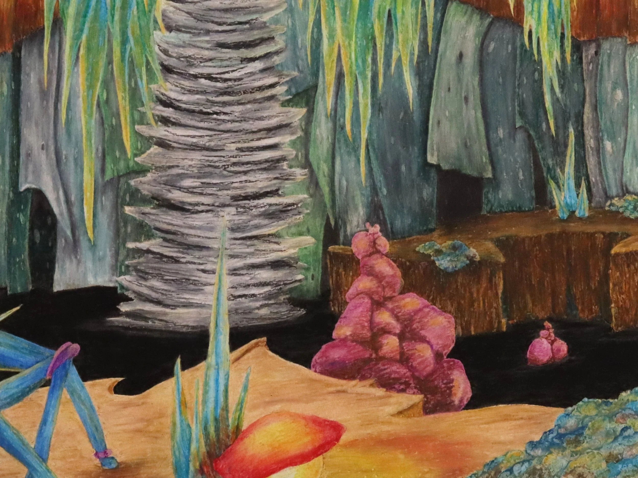 mixed media planets oil river cave.JPG