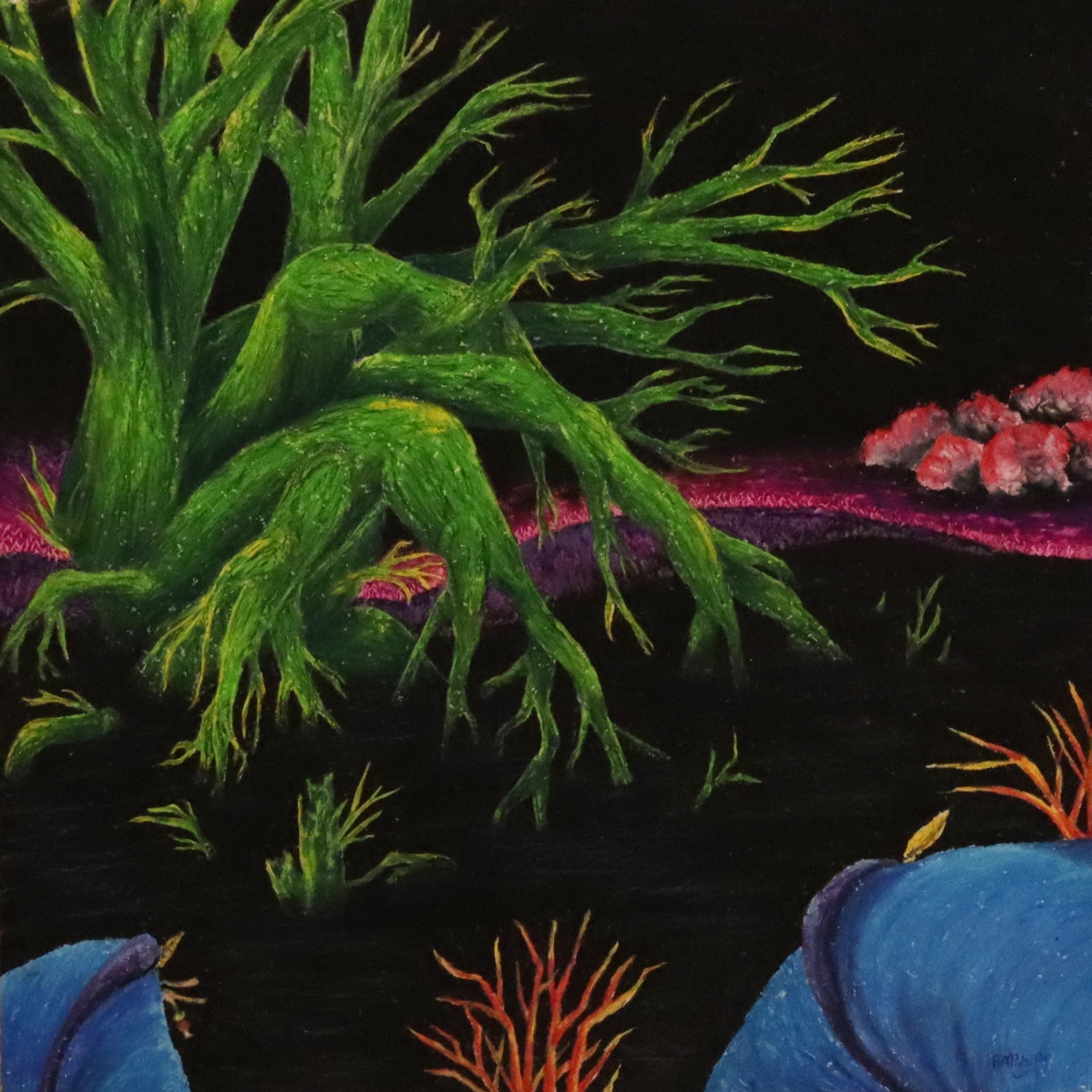 mixed media planets green tree.JPG