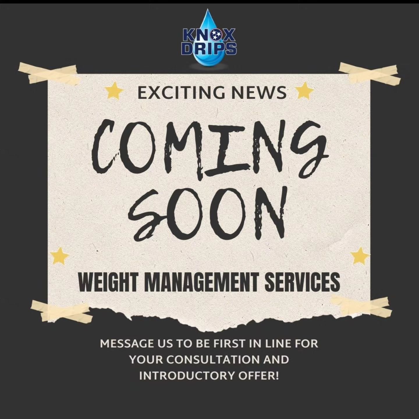 ‼️ BIG NEWS ‼️ 

We are excited to announce the addition of weight loss services in the coming weeks!  If you're interested in more information or scheduling a consultation, please reach out!  We're looking forward to helping you achieve optimal heal