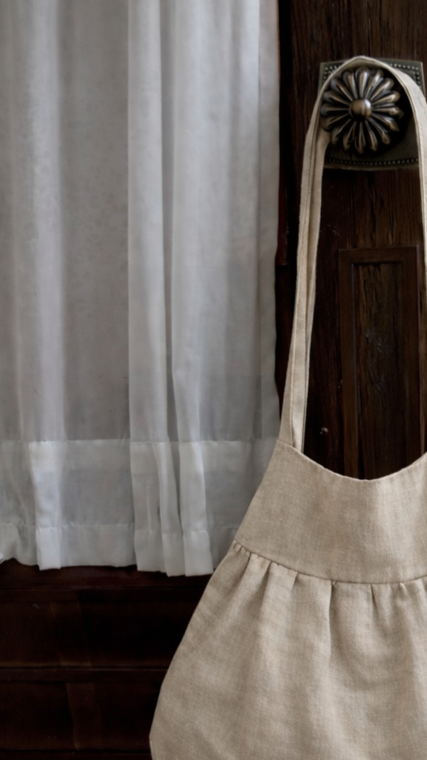 Pleated Linen Shoulder Bag – Everyday ,Elegant &  Handmade