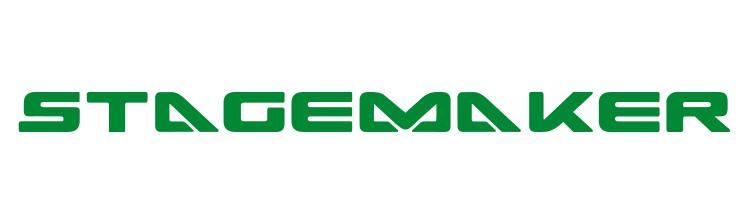 Green and black logo with the word "STAGEMAKER" in stylized font.