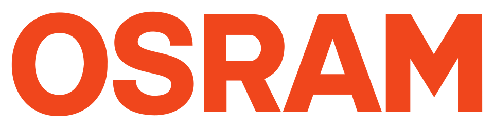 OSRAM logo in bold, red text on a black background.