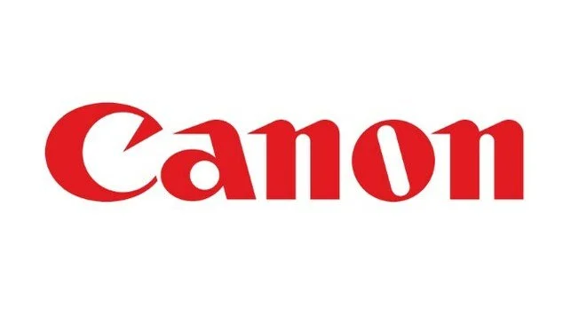 Canon logo in red text on a white background.