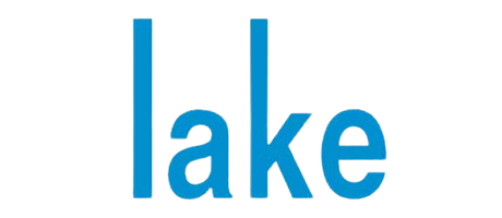 Text reading 'lake' in blue letters.