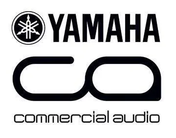 Yamaha logo with the words 'Yamaha,' 'CO,' and 'commercial audio'