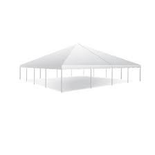 Empty white event tent with open sides
