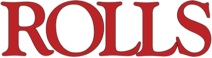 Close-up of the word 'ROLLS' in bold red uppercase letters.