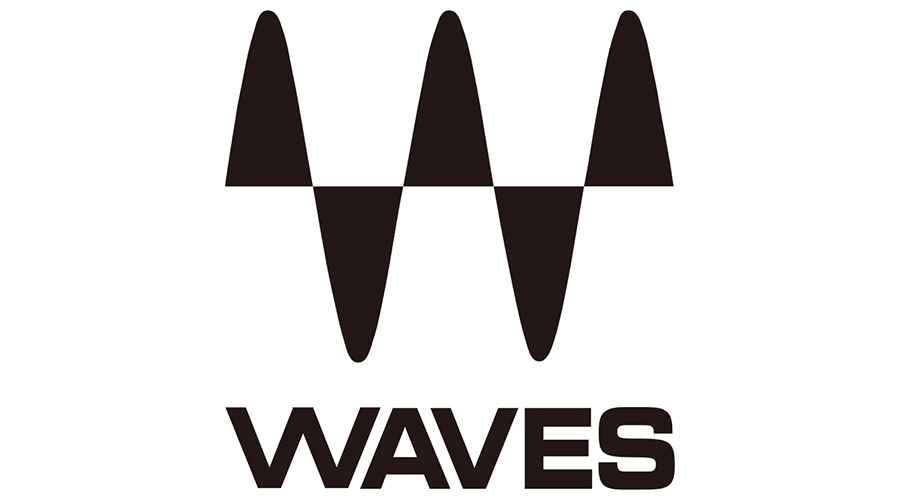 Black logo with stylized wave pattern above the word 'WAVES' in bold capital letters.