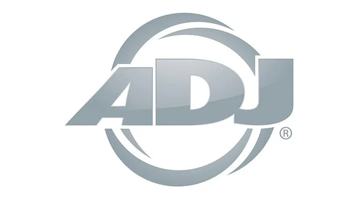 Gray ADJ logo with stylized circles around the text.