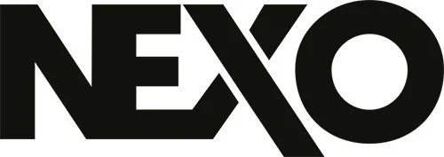 NEXO logo in bold black letters.