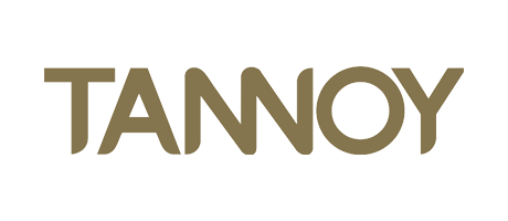 The word 'TANNOY' in bold letters against a black background.