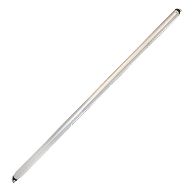 A long, slim, metallic LED light fixture with rounded ends.