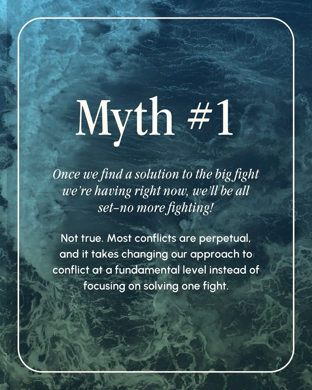 If conflict keeps showing up in your relationship, you&rsquo;re not alone.

In fact, it&rsquo;s the top reason couples pursue counseling.

Swipe to read through common myths about relational strife, informed by decades of research from the Gottman In