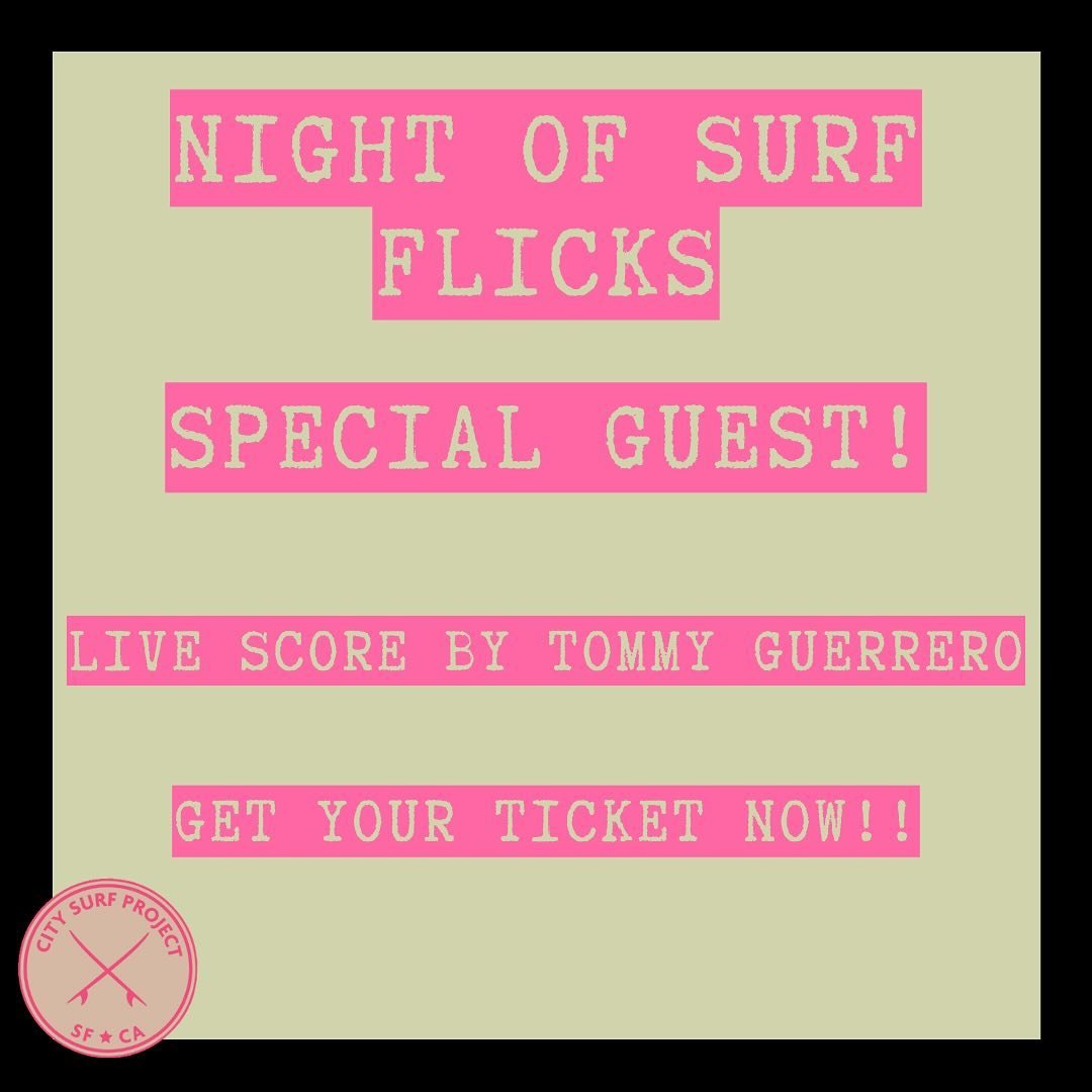 We are TWO days away and can&rsquo;t wait to hang with everyone Thursday! We&rsquo;re so thankful to the amazing Tommy Guerrero who will be live scoring a film piece!! 

Don&rsquo;t miss out on this epic event - tickets are going fast. 

Get your tic