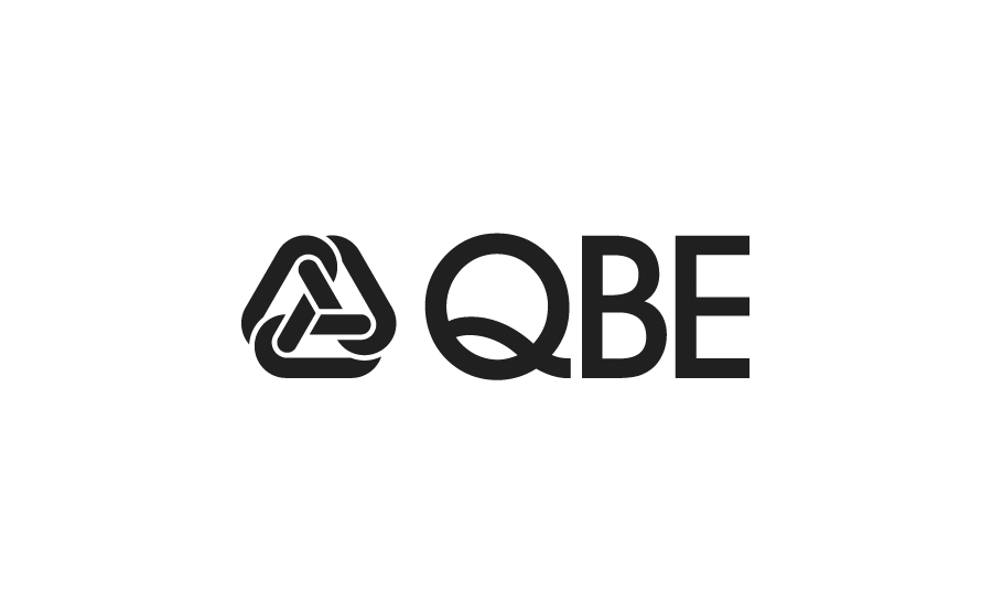 QBE logo with a geometric icon resembling a triangle and the letters 'QBE'.
