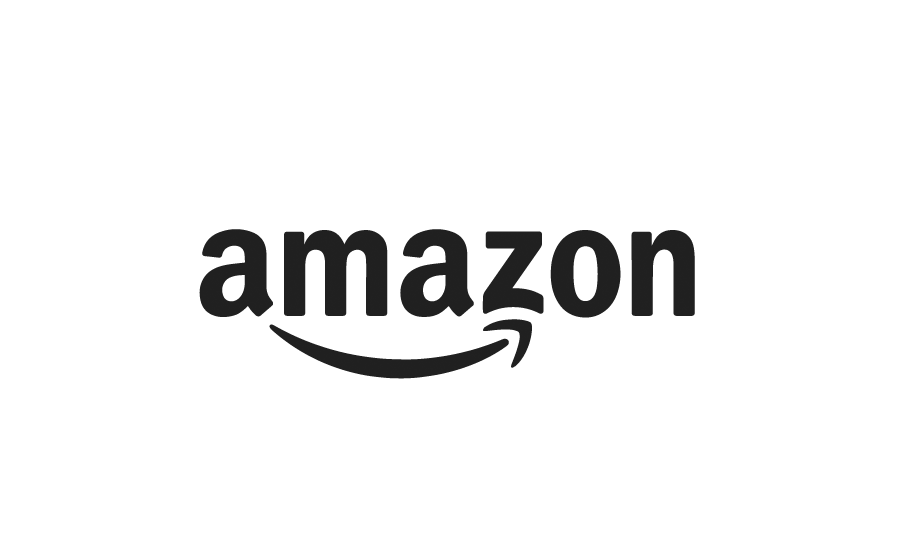 Black and white image of the Amazon logo with a smiley arrow underneath