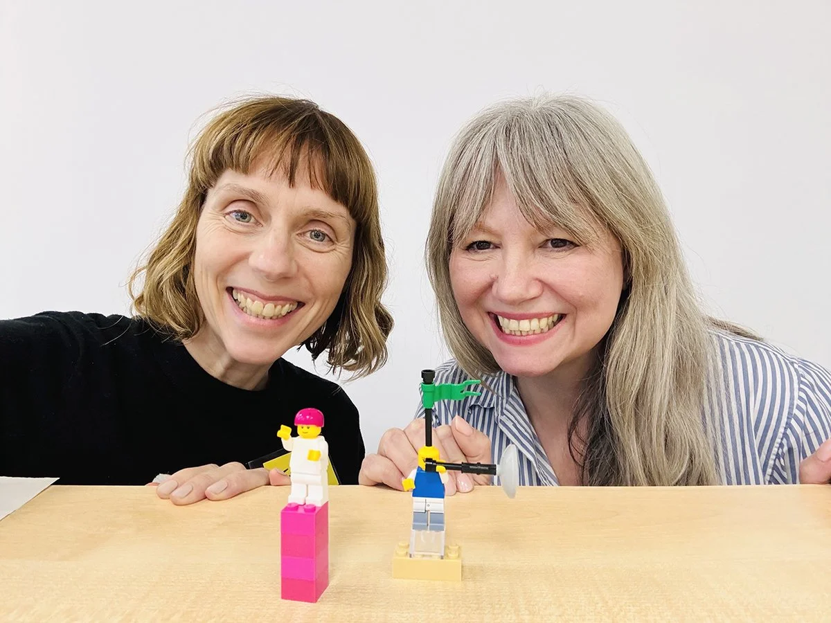 Photo of Clare and Teresa with some lego®