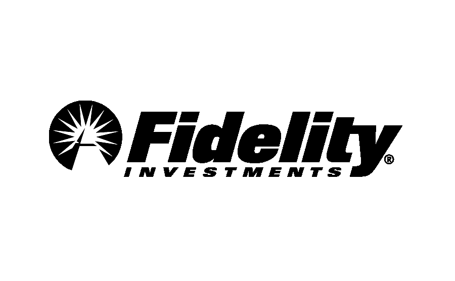 Fidelity Investments logo with a stylized compass and the company name in bold black letters.