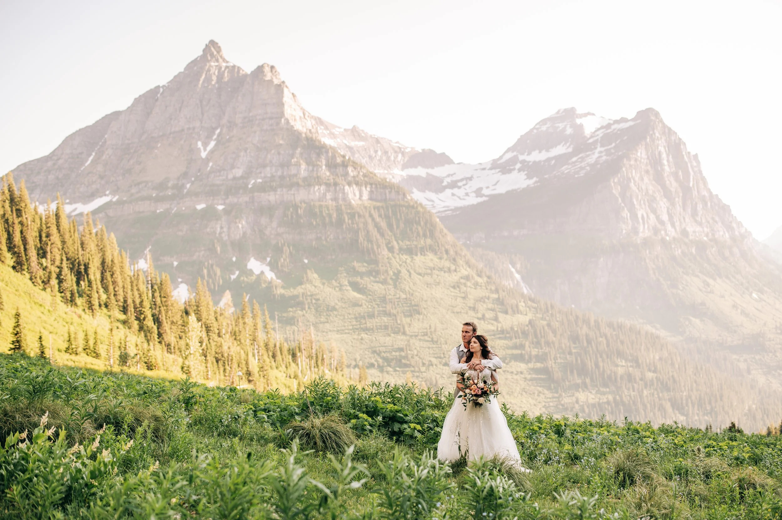 Wedding Couple at Big Bend Glacier National Park