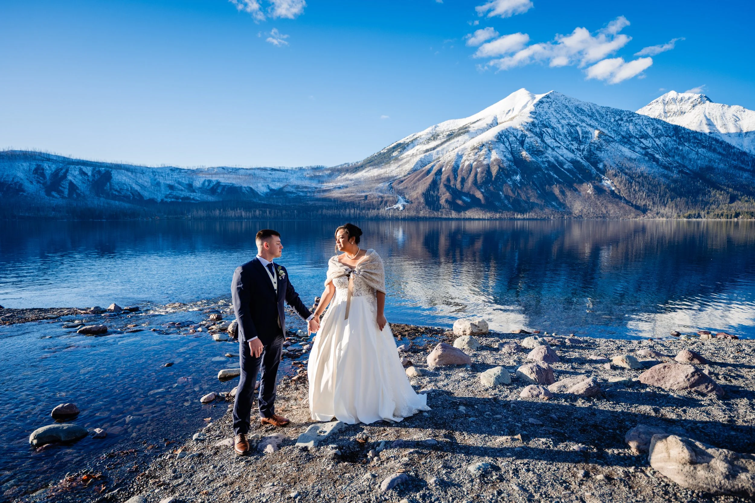 Ryan’s Beach Winter Elopement in Glacier National Park // Erika &amp; Tyler //