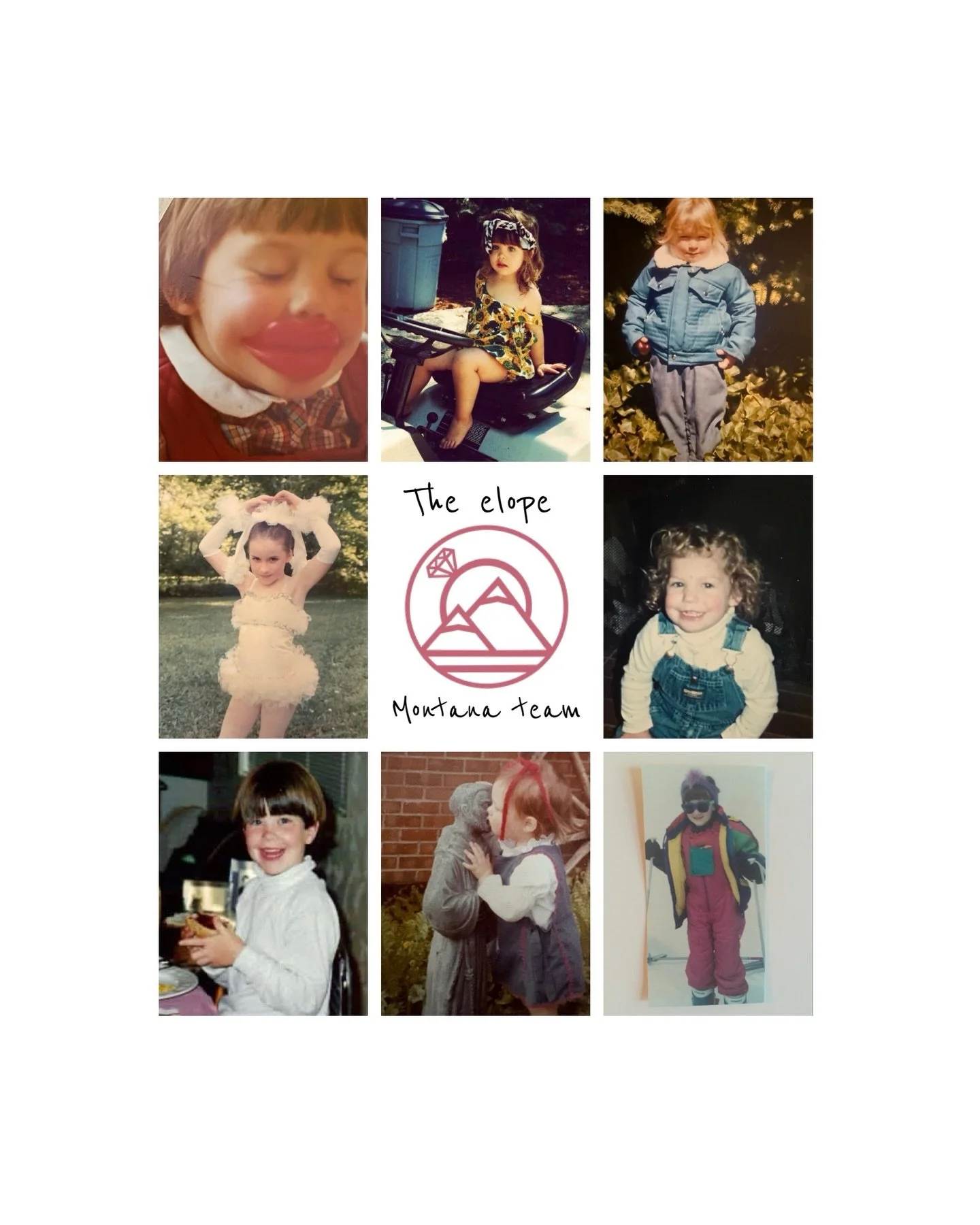 Loving this trend! Were you able to guess who&rsquo;s who?! #babyphotos #babytrend #whoswho #elopemontana #teamphotos