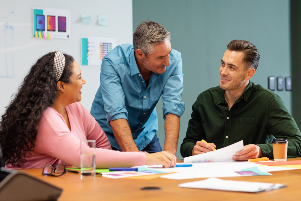 People collaborating around a table