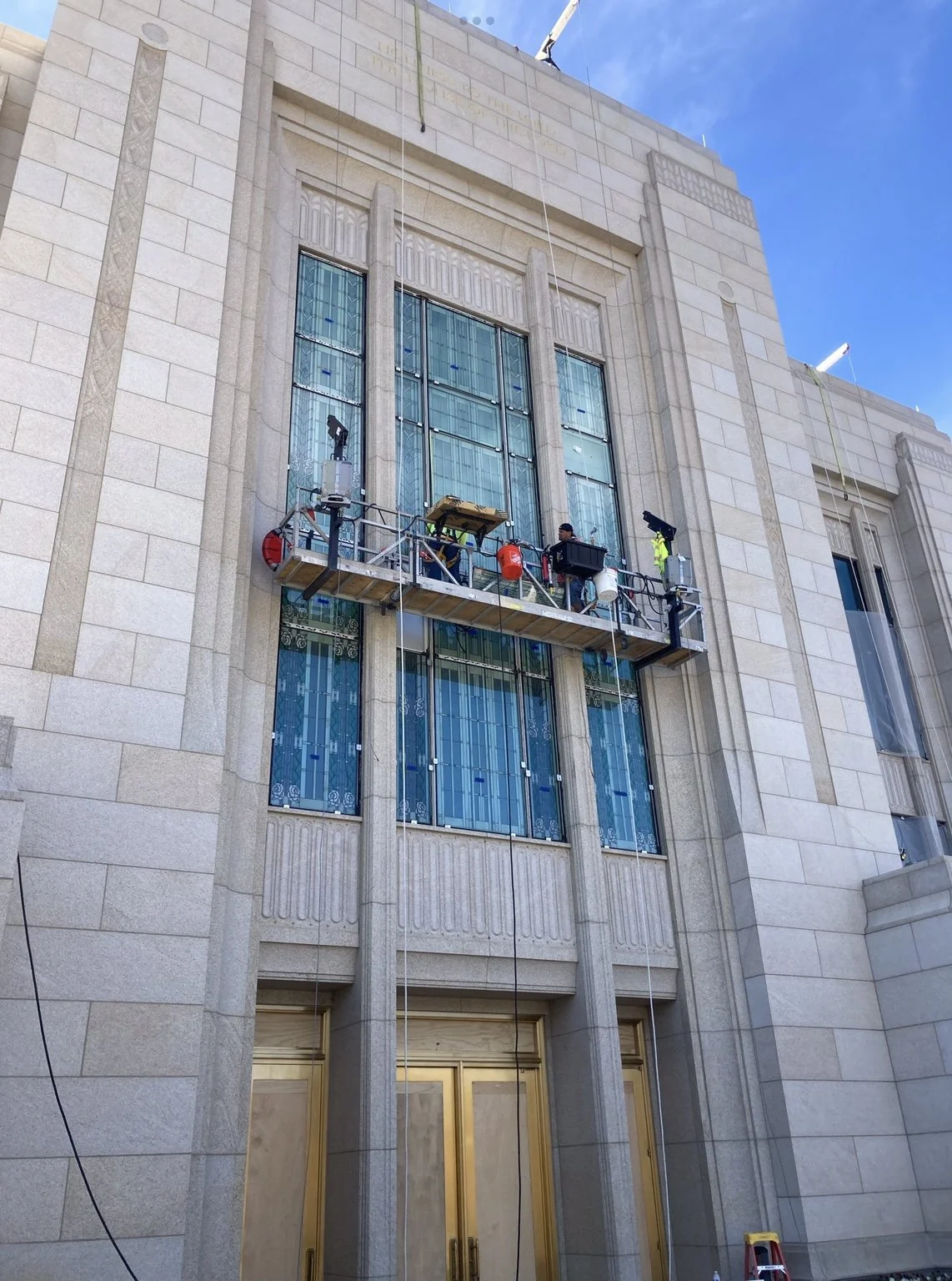LDS Temple Stained Glass Construction