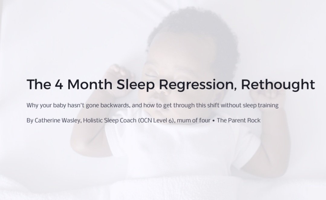 Cover of The 4 Month Sleep Regression, Rethought free guide by The Parent Rock