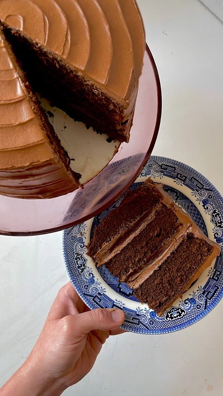 Dark Chocolate, Coffee Caramel Cake