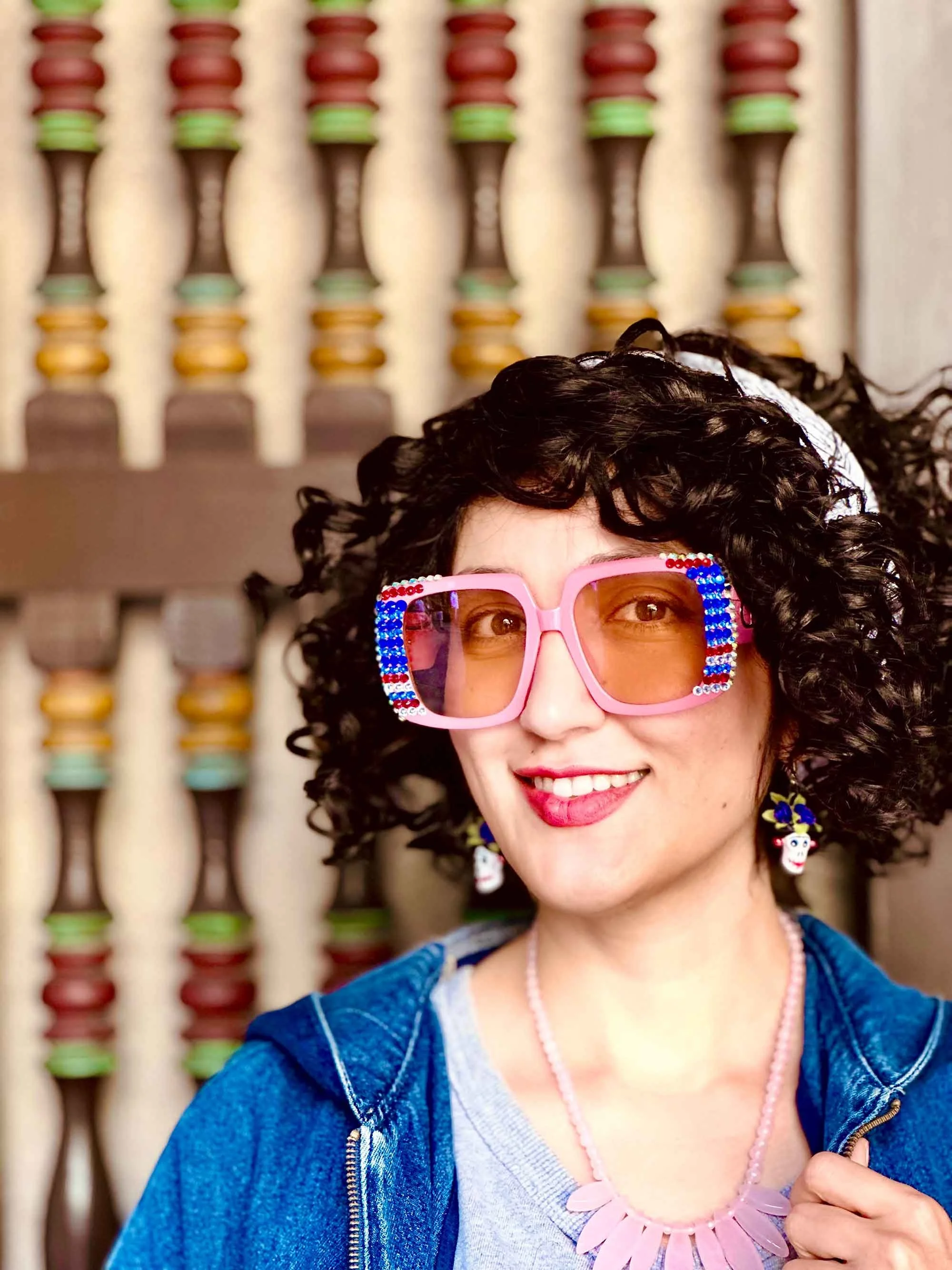 Art-full-glasses-bejeweled-rhinestone-fashion-rectangle-90’s-aesthetic-retro-beige-sunglasses-Ishtar