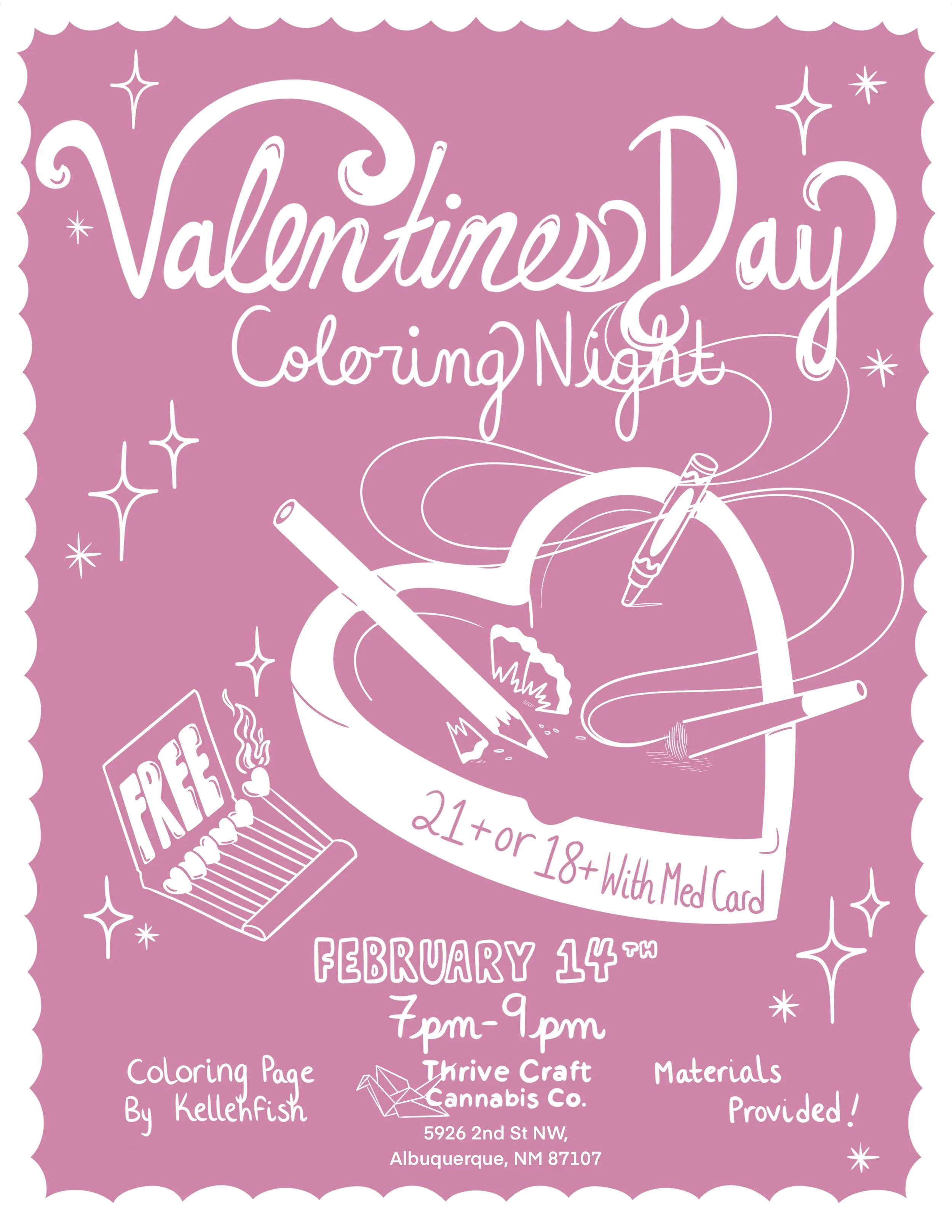 Valentine’s day coloring night