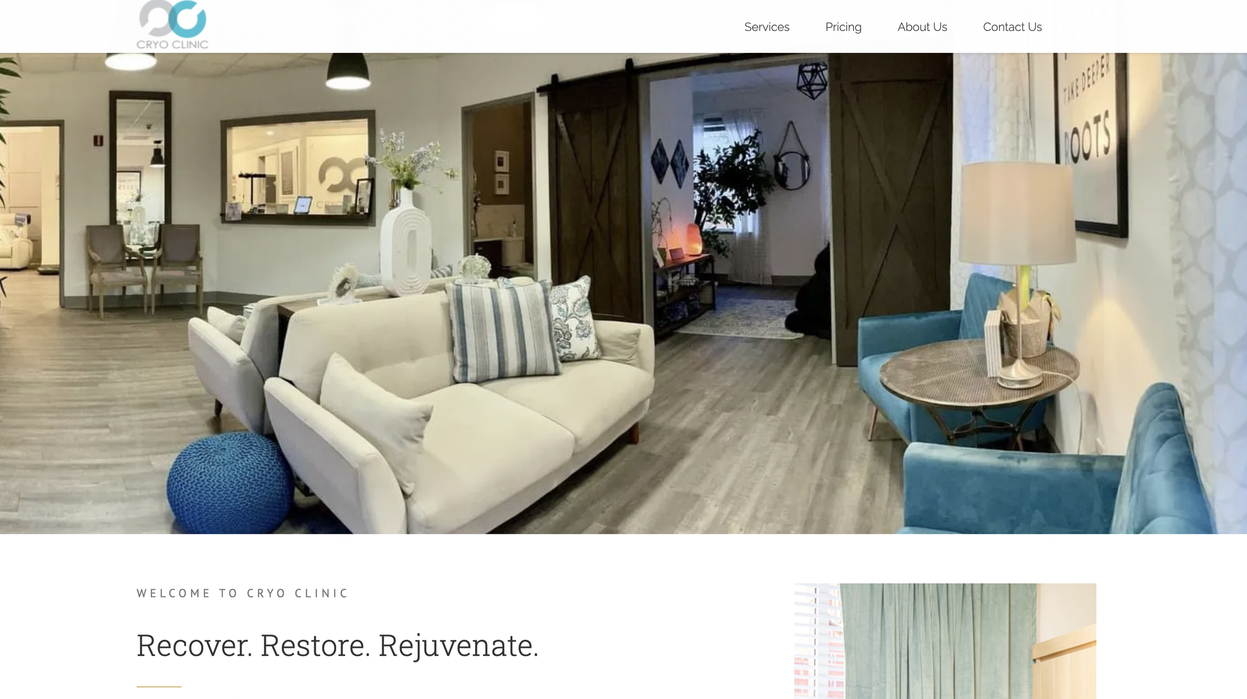 Website design for Cryo Clinic in Flower Mound Texas by Story Factory Media
