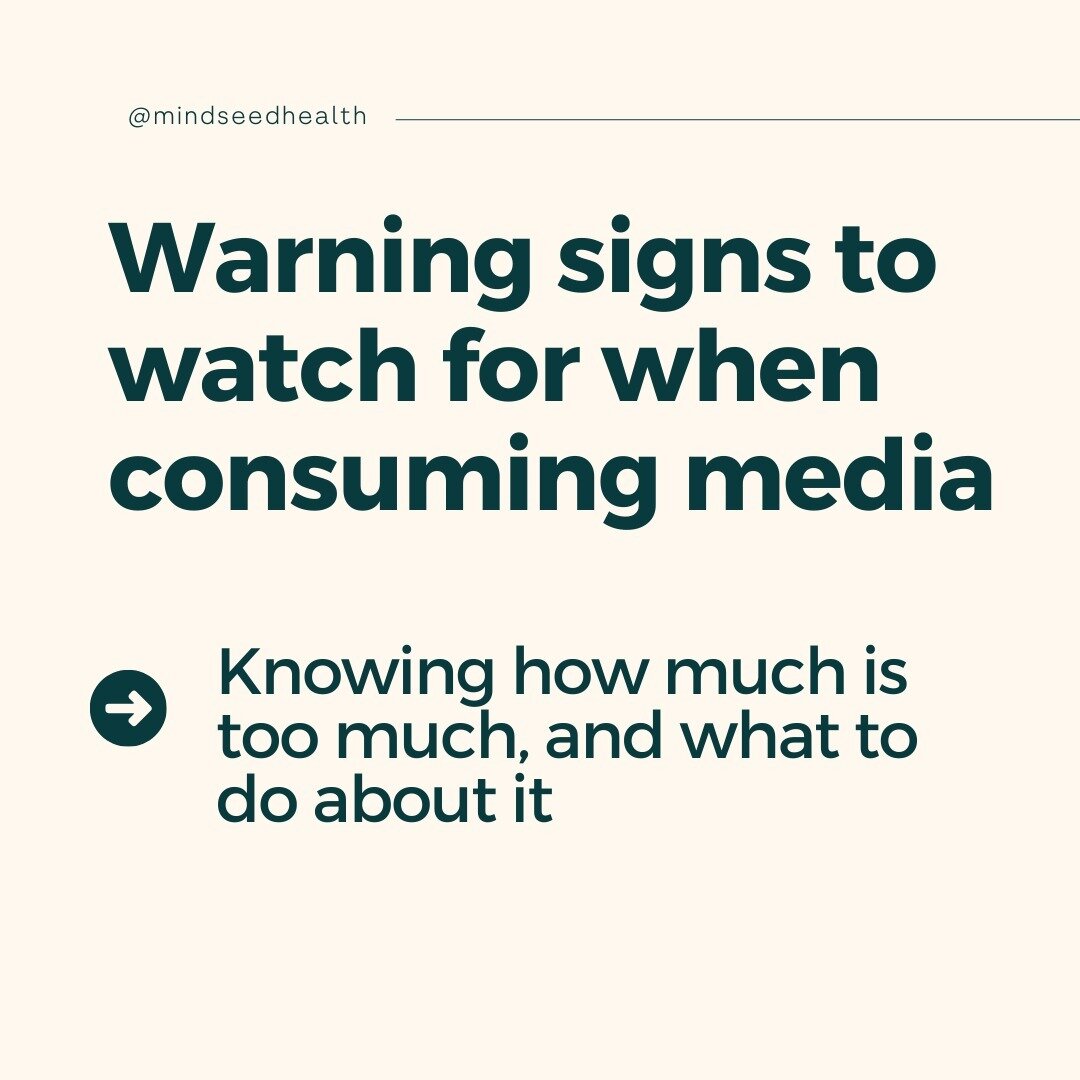 Of course we agree that participating and being informed is good and important for mental health. Here, we discuss warning signs to look out for when consuming media. This isn't about avoiding or passivity, but how to notice when &quot;it's too much&