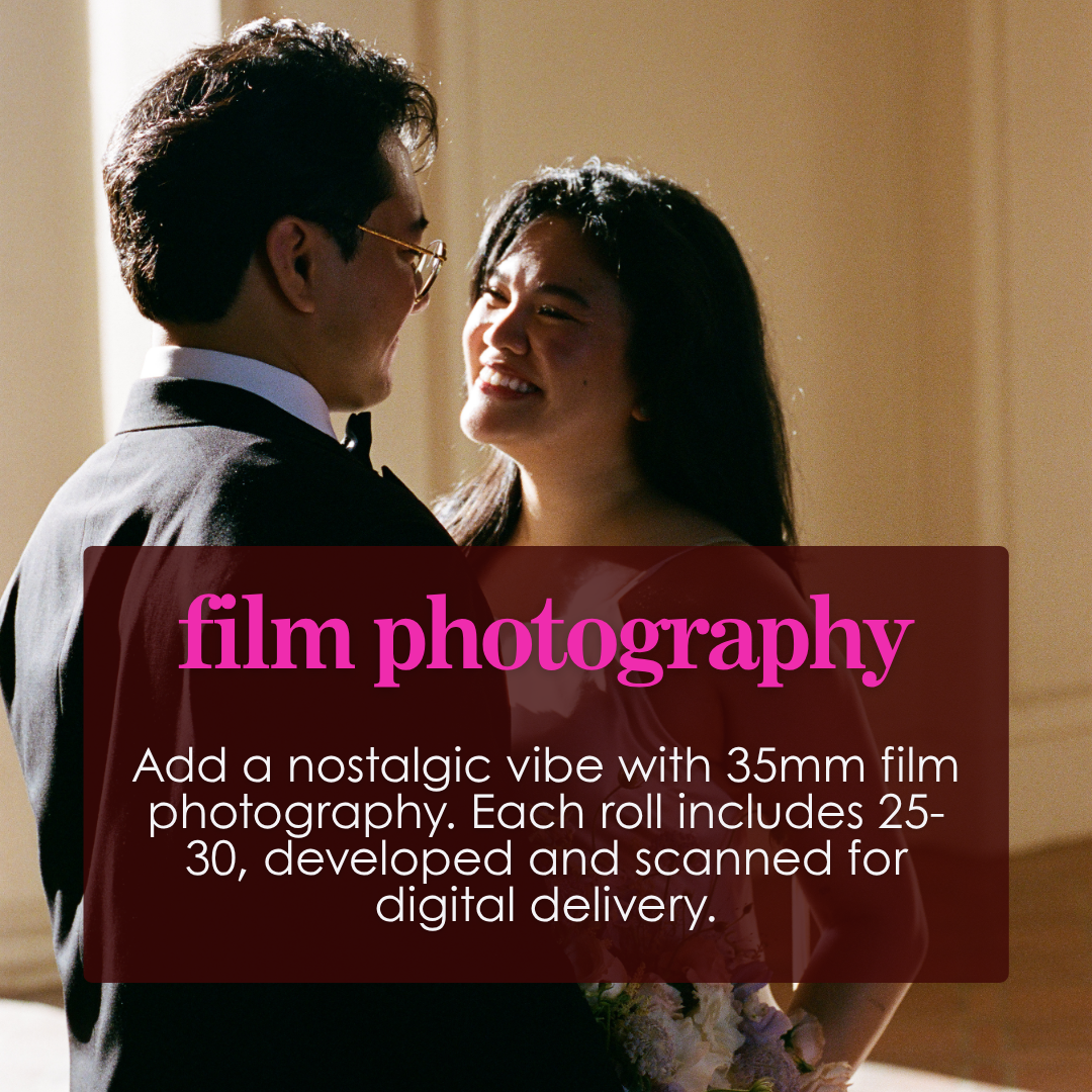 Bride and groom at Pasadena City Hall — 35mm film photography add-on for Cakewalk elopements
