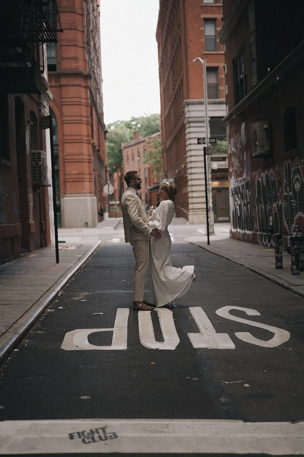 Documentary style photography of couple who just got eloped among the streets of New York City.