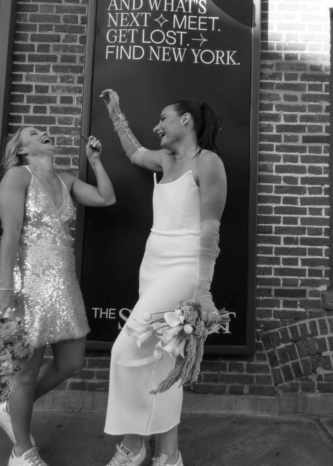 Australian LGBT lesbian couple who got eloped in New York City laughs at the South Street Seaport
