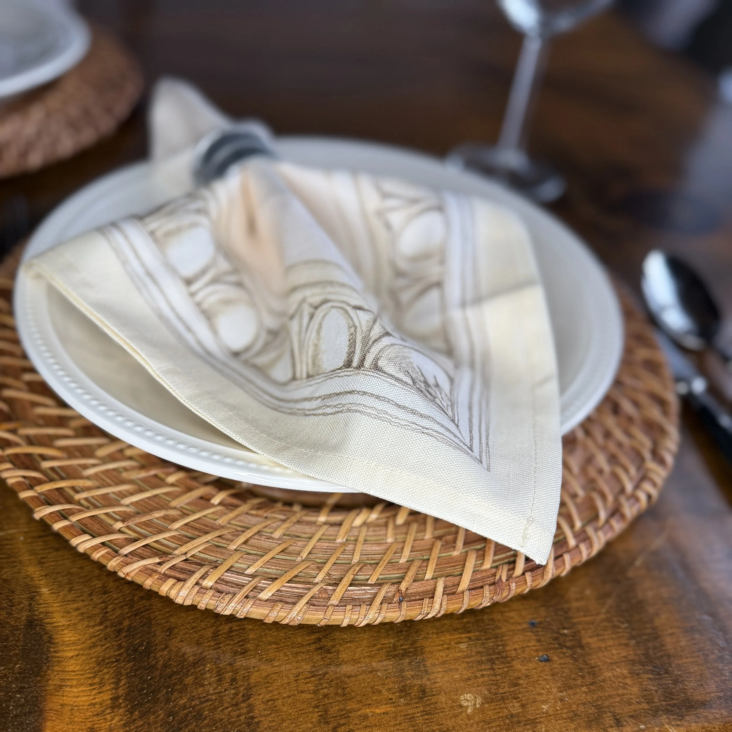 Less than Perfect- Roman Holiday Napkin in Sepia