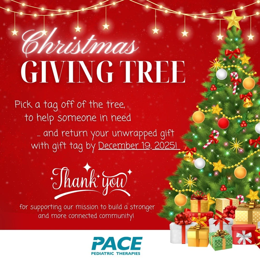 Help us share some holiday cheer! PACE is launching our inaugural Giving Tree. The tree will be in the office and has several tags with items that children in our community have asked for as Christmas gifts.  Please take a tag and return your unwrapp