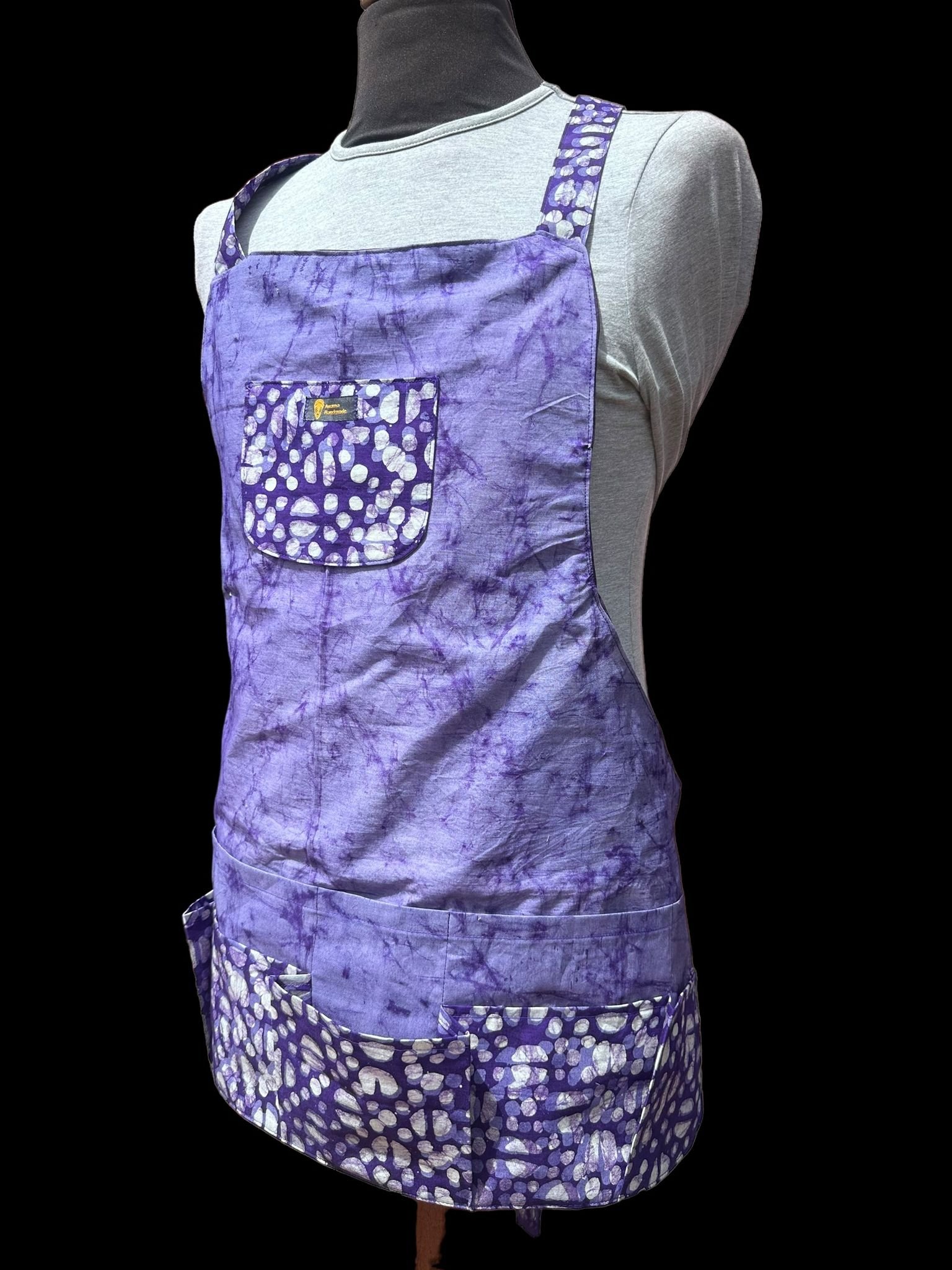 Awama Handmade: Gift-worthy Apron - Free Size, African Print Cotton, Multi-Pocket - Awama Handmade