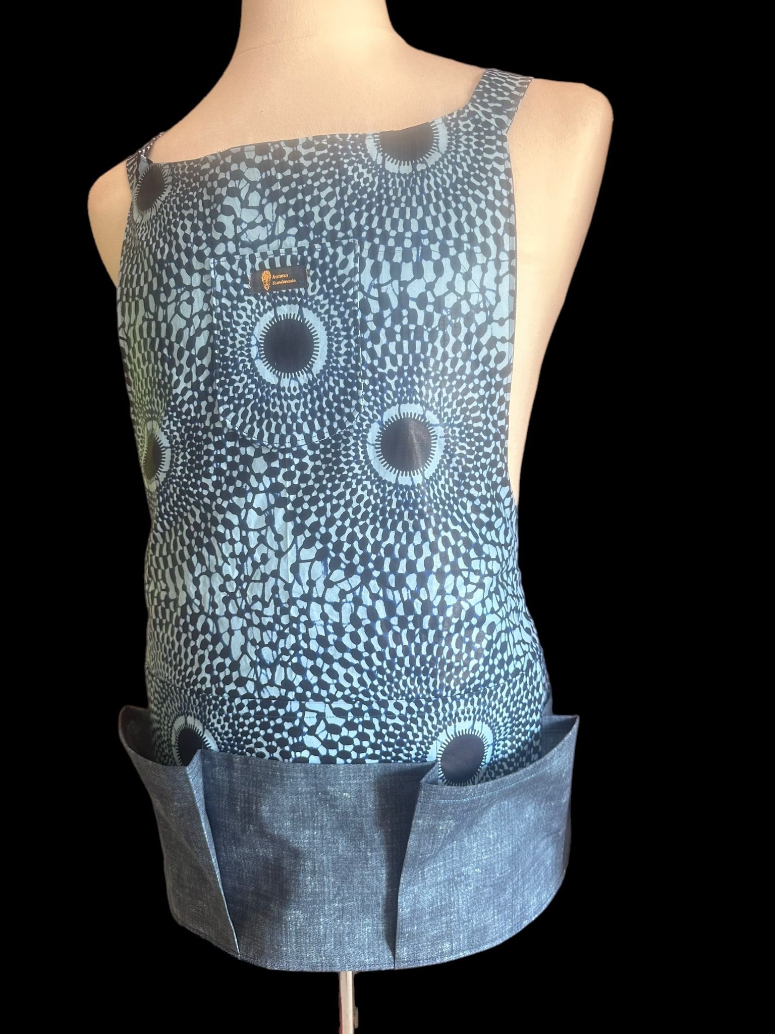Awama Handmade: Stylish Kitchen Apron - Free Size, African Print Cotton, Functional Pockets - Awama Handmade