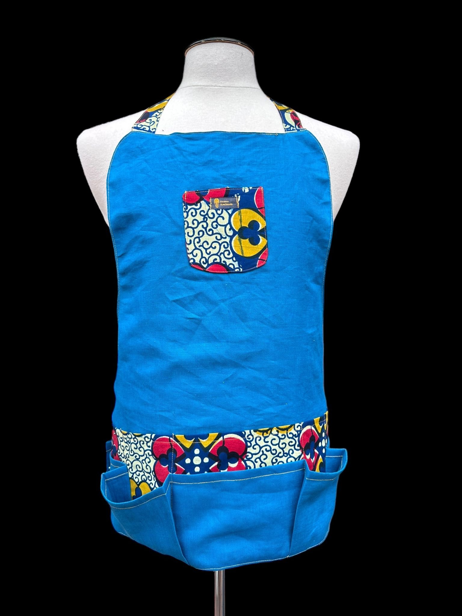 Awama Handmade: Breathable Cotton Apron - Free Size, African Print, Perfect for Summer - Awama Handmade