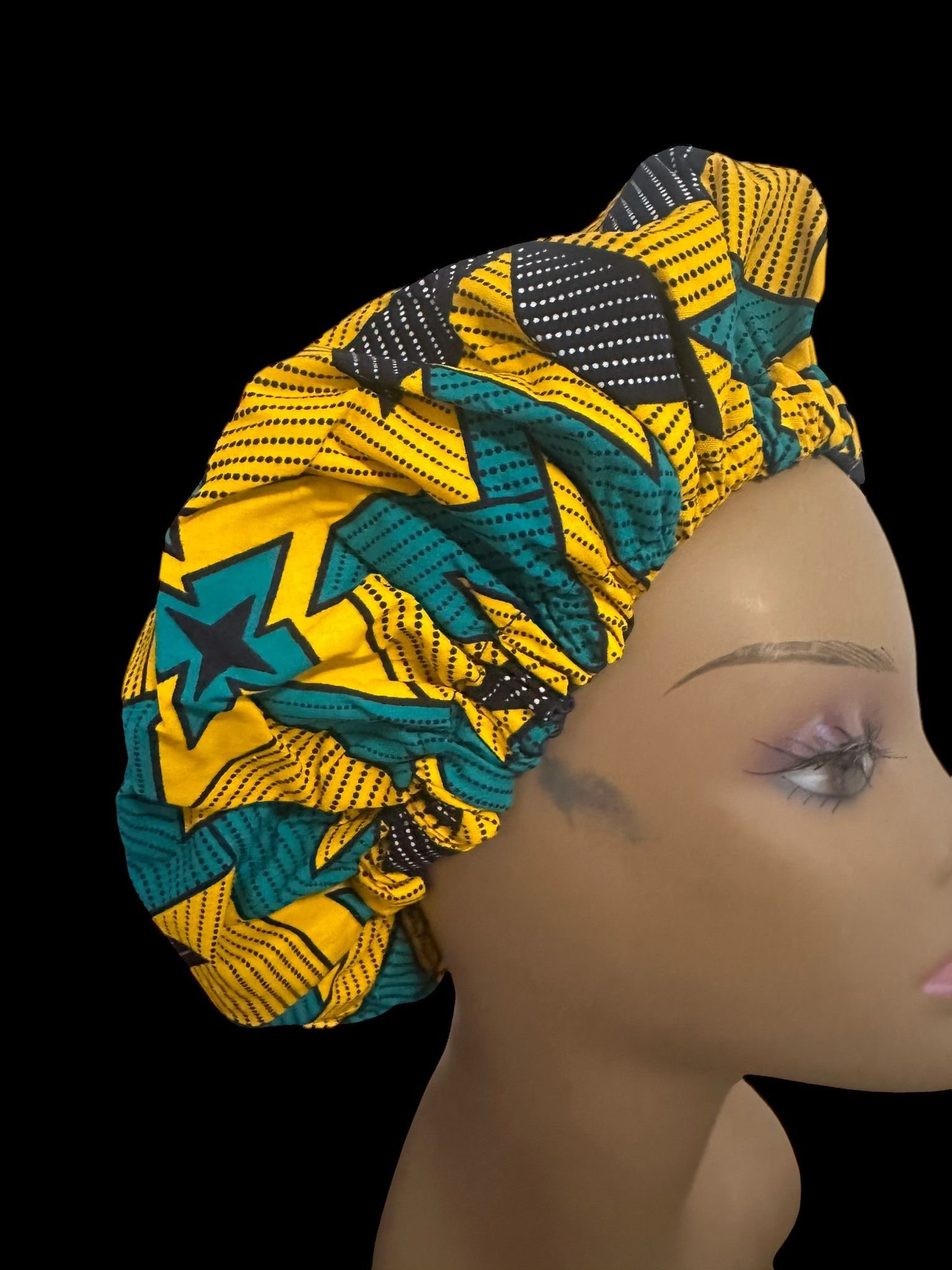 Crowning Glory: Awama Handmade's Ankara Wax Print Bonnets for Natural Hair